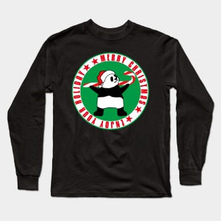 Santa Panda says Merry Christmas Long Sleeve T-Shirt